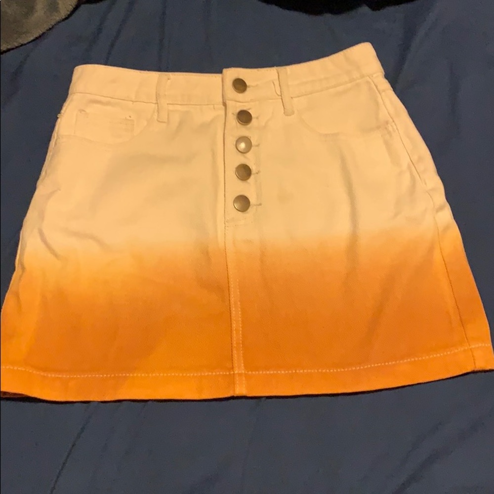 Orange and white Skirt